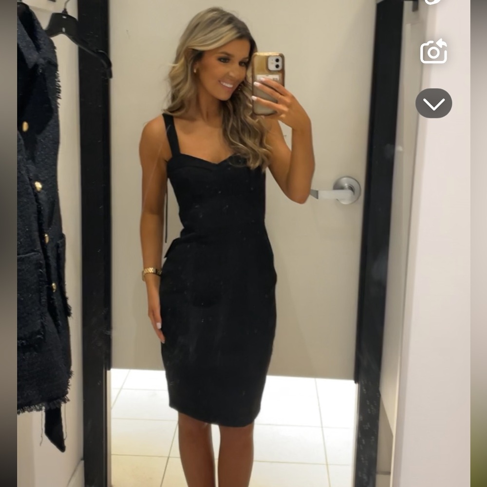 NWT Express Black Tweed Midi Dress